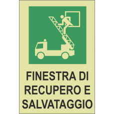 cartello fotoluminescente - finestra salvataggio